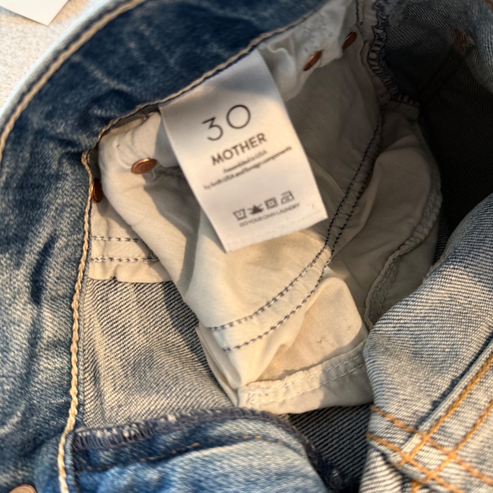 Mother The Down Low Spinner Hover‎ Jeans Womens 30 Blue I Confess Straight Leg - Picture 9 of 12